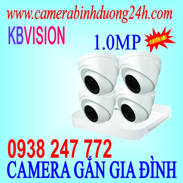 Lắp đặt trọn bộ 4 camera quan sát Kbvision KX-1004C5