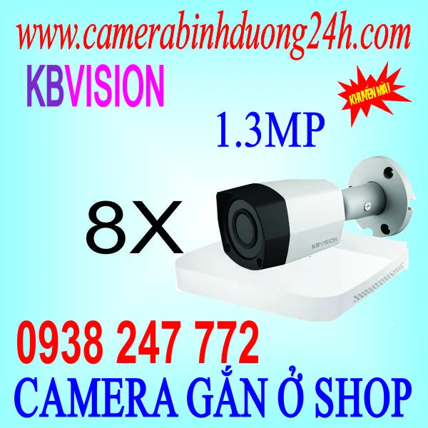 Trọn bộ lắp đặt 8 camera Kbvision - 81301CVI